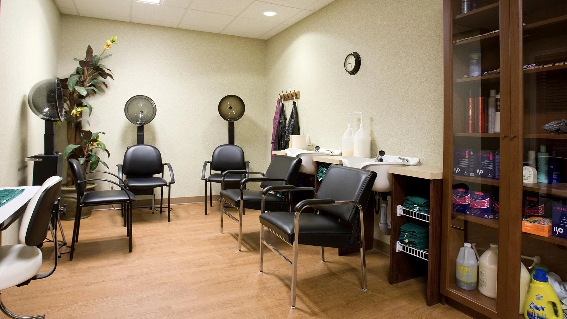 The hair salon at Rutherford Heights retirement home
